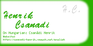 henrik csanadi business card